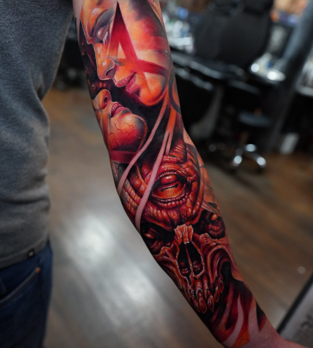 Armandean Evil Passion Tattoo Inner Arm Sleeve